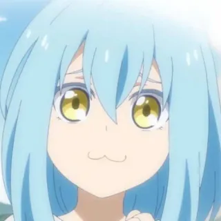 🤭 Rimuru Tempest That Time I Got Reincarnated as a Slime Anime, Manga, Rimuru Tempest, Slime, Isekai, Mignon, Cheveux bleu clair telegram sticker