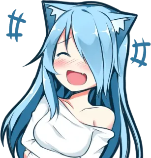 😹 อนิเมะ, สาวหูแมว, มังงะ, คาวาอิ, น่ารัก, ยิ้ม telegram sticker