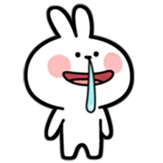 🤤 lapin, dessin animé, mignon, animal, sticker, autocollant telegram sticker