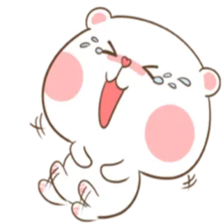 😂 orso, carino, piangendo, ridendo, sticker, cartone animato telegram sticker
