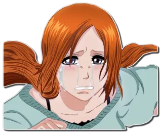 😭 Orihime Inoue Bleach anime, cartoon, crying, sad, Bleach, Orihime Inoue telegram sticker