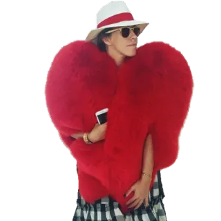 💗 woman, hat, sunglasses, heart, red telegram sticker