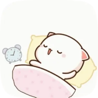 😴 gatto, sonno, cuscino, sveglia, carino telegram sticker