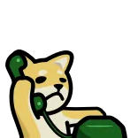 ☎ cane, telefono, triste, animale, cartone animato telegram sticker