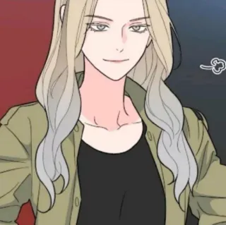 🥢 woman, cartoon, illustration, blond, portrait, drawing telegram sticker