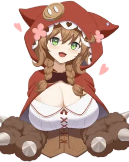 😸 Anime, Cartone animato, Carino, Ragazza, Cappuccio, Fiore telegram sticker