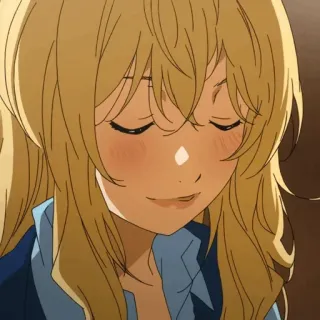 💛 Kaori Miyazono Your Lie in April Anime, Meisje, Leuk, Blond, Glimlach, Portret telegram sticker