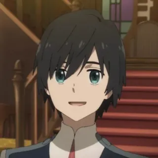 🥢 Hiro Darling in the Franxx 动漫, hiro, darling in the franxx, 角色, 微笑, 男孩 telegram sticker