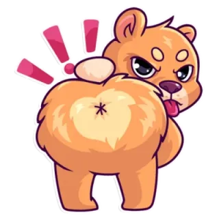 😝 animale, cartone animato, orso, carino, divertente, sticker telegram sticker