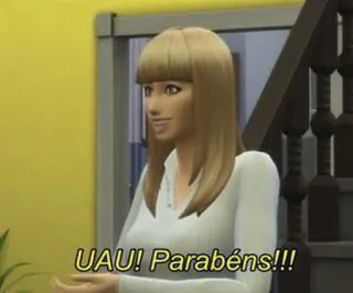 👌 UAU! Parabéns!!! simsy, gratulacje, wow, gra, wirtualny telegram sticker