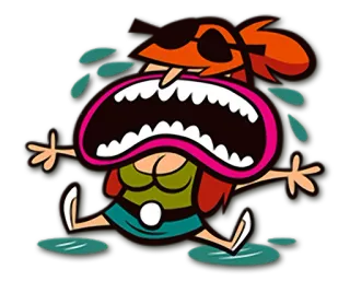 😭 卡通, 哭泣, 悲伤, 角色, 太阳镜, 女人, 眼泪 telegram sticker