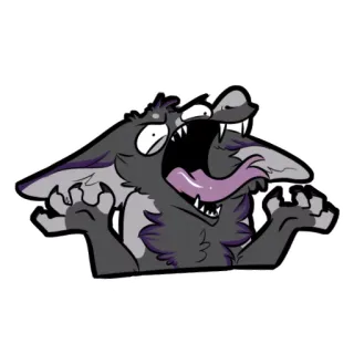 😡 wolf, cartoon, animal, furry, creature, cartoon wolf telegram sticker