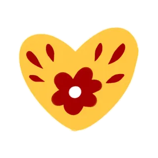💛 爱心, 花, 爱, 黄色, 红色, 可爱, 贴纸 telegram sticker