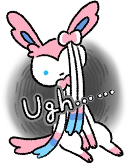 🙃 Sylveon Pokemon Ugh... покемон, сильвеон, фу, милый telegram sticker