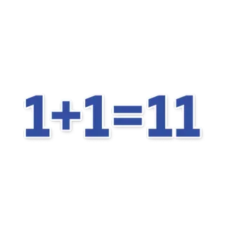 🚀 1+1=11 matematica, equazione, umorismo, numeri, divertente telegram sticker