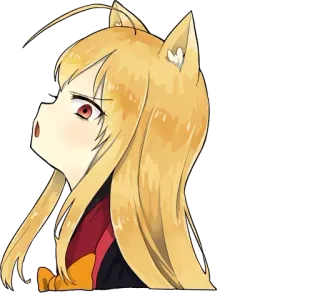 😤 Anime, Mangá, Orelhas de gato, Menina, Bonito, Adesivo, Ilustração whatsapp sticker