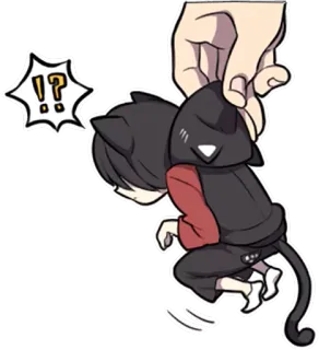 ⁉ Katze, Anime, Süß, Cartoon, Illustration, Kawaii, Manga telegram sticker