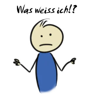 😕 strichmännchen, figur, blaues shirt, einfache kunst whatsapp sticker