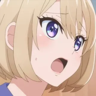 💛 animé, fille, surprise, choquée, mignon, dessin animé telegram sticker