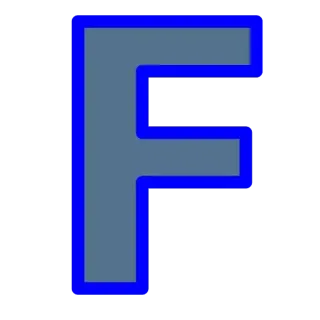 🔤 F Буква F, Алфавит, Синий, Серый, Буква whatsapp sticker