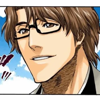 🧬 Sosuke Aizen Bleach 애니메이션, 만화, 캐릭터, 안경 telegram sticker