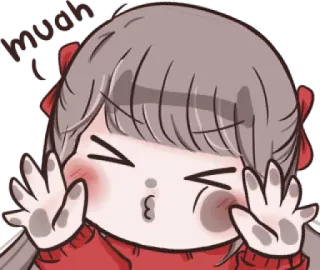 😙 muah จูบ, รัก, น่ารัก, ผู้หญิง, การ์ตูน, สติกเกอร์, ความรักใคร่ telegram sticker