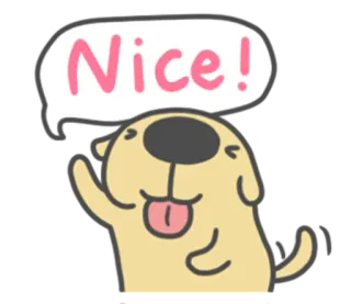 👌 Nice! chien, mignon, autocollant, dessin animé, animal, sympa whatsapp sticker