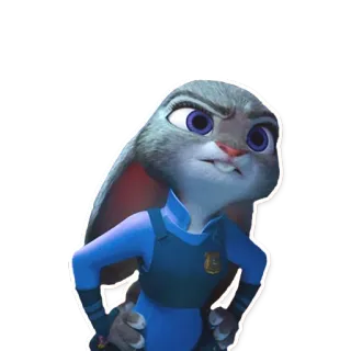 😠 Judy Hopps Zootopia lapin, police, animal, Disney, dessin animé whatsapp sticker