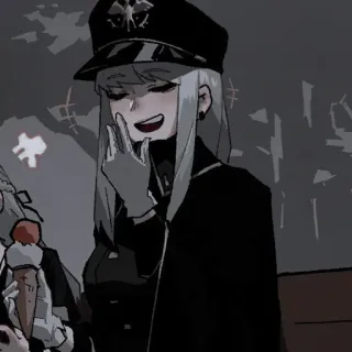 ⛓ アニメ, 軍服, 侮辱的なジェスチャー, 暴力, 白黒 telegram sticker