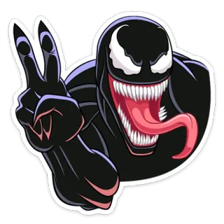 ✌️ Venom ヴェノム, マーベル, キャラクター, ヴィラン, シンビオート whatsapp sticker