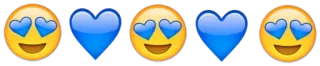 💙 emoji, ojos de corazón, amor, corazón telegram sticker