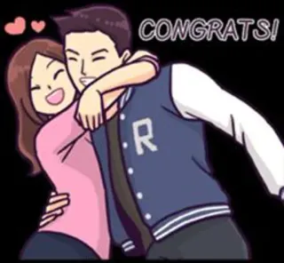 🔰 CONGRATS! congratulations, celebration, couple, love, cartoon telegram sticker