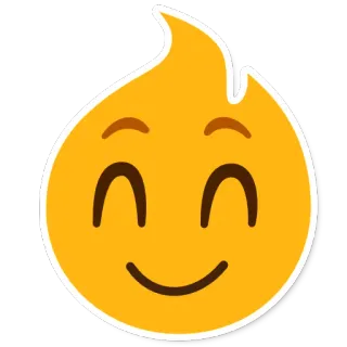 😊 fire, emoji, flame, happy, face, cartoon, smiling whatsapp sticker