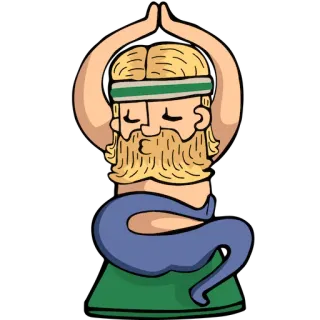 😑 yoga, meditation, fitness, exercise, wellness, cartoon telegram sticker