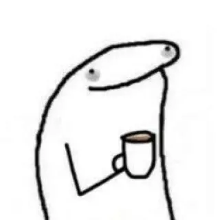 🥲 Sock Thing Kaffee, Strichmännchen, herzlich, Meme, Sockenwesen telegram sticker