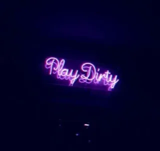 💜 Play Dirty Neon, Schmutzig spielen, Lila, Dunkel, Wörter, Text telegram sticker