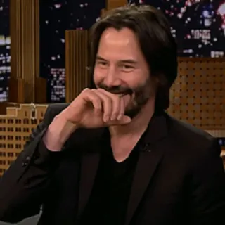 😂 Keanu Reeves attore, celebrità, uomo, sorriso telegram sticker