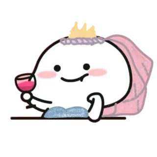🪃 hoạt hình, đám cưới, cô dâu, lễ kỷ niệm, màu hồng, rượu vang, vương miện telegram sticker