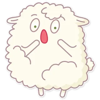 😧 pecora, cartone animato, carino, animale, soffice telegram sticker