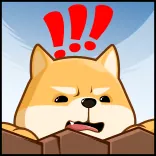 ‼️ chien, shiba inu, alerte, points d'exclamation, dessin animé, mème, drôle telegram sticker