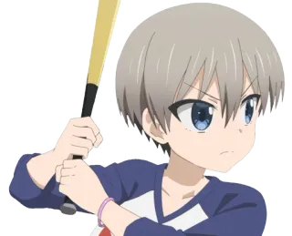 😬 Uzaki Hana Uzaki-chan Wants to Hang Out! Аниме, Узаки, Хана, Бейсбольная бита, Милая, Девушка telegram sticker