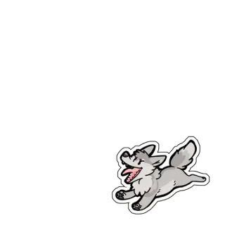 🔬 dier, wolf, cartoon, vrolijk, rennen telegram sticker