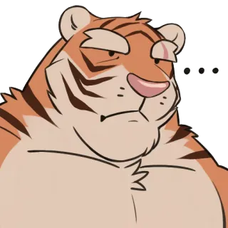 😒 ... tigre, animal, adesivo, desenho animado, expressão, peludo telegram sticker