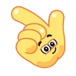 😏 vinger, cartoon, emoji, gebaar, hand whatsapp sticker
