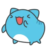 🕺 mignon, chat, animal, joyeux, bleu whatsapp sticker