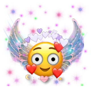 😳 Emoji, Corações, Asas, Fofo, Brilhos, Kawaii telegram sticker