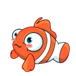 🥰 pesce, pesce pagliaccio, cartone animato, carino, animale, arancione, mare, oceano telegram sticker