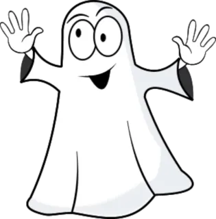 👻 鬼, 卡通, 万圣节, 恐怖 telegram sticker