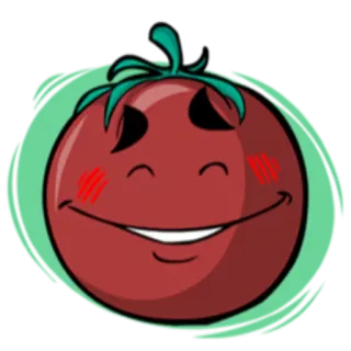 😊 tomat, sayuran, makanan, emoji, kartun whatsapp sticker