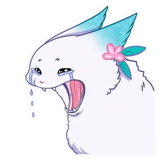 😭 sad, crying, flower, emotional, cat, tear, white telegram sticker